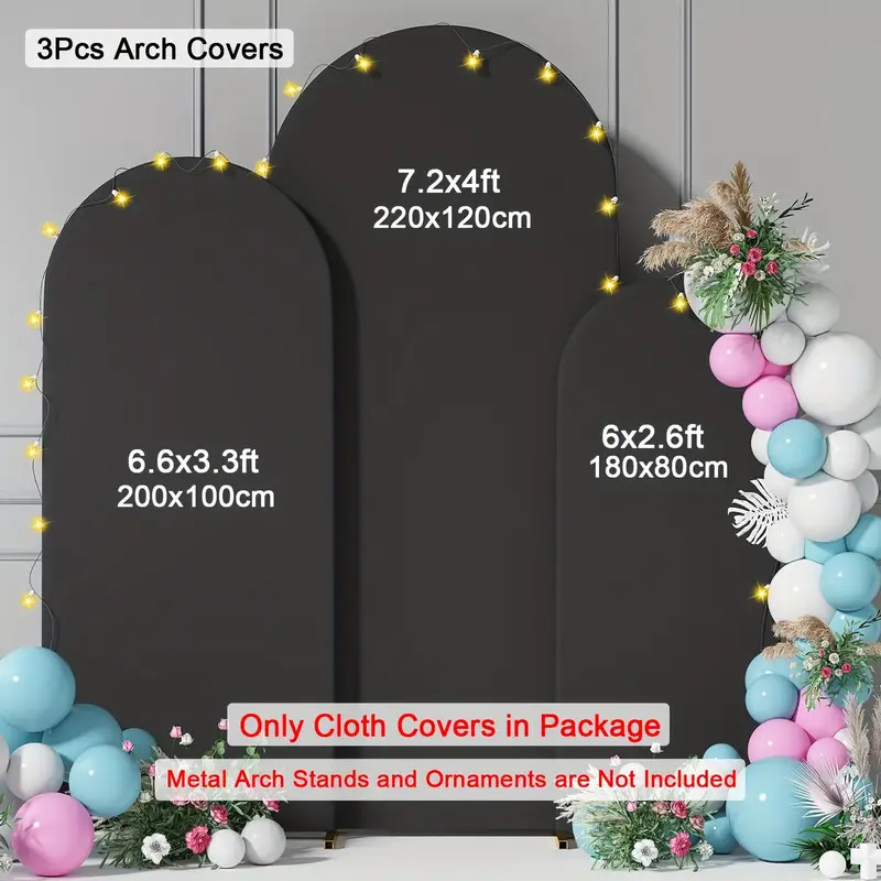 Xin Wanfa Заден фон за сватбена арка, полукръгъл комплект, полиестерна тъкан, персонализиране налично, без лого