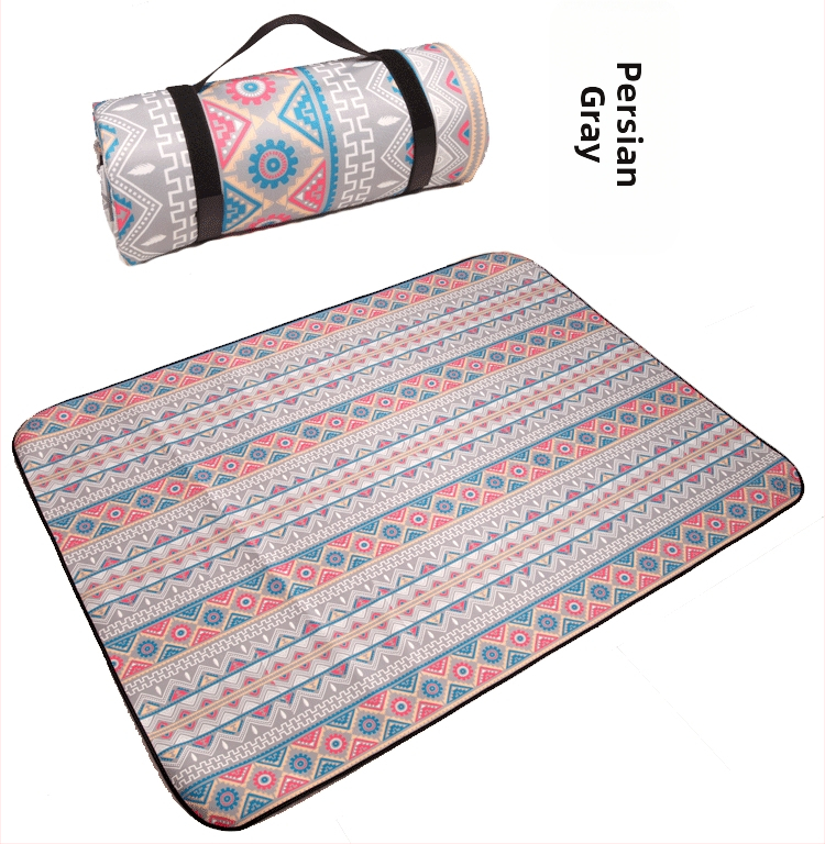 Ārējā mitrumizturīgā piknika sega — poliesteres šķiedra, Oxford audums, ūdensnecaurlaidīgs slānis ar alumīnija foliju, pārnēsājama pludmalei un piknikam