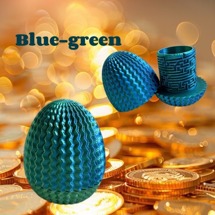 3D печатана лабиринтна яйцевидна играчка с пъзел и място за съхранение — PLA материал