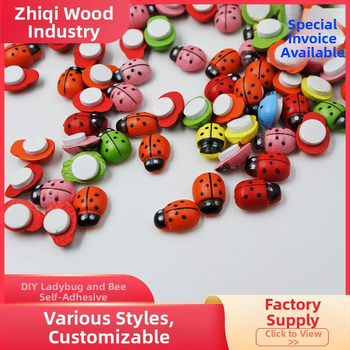 Дървена карикатурна пчела, 3D лепяща DIY миниатюрна фигура за деца