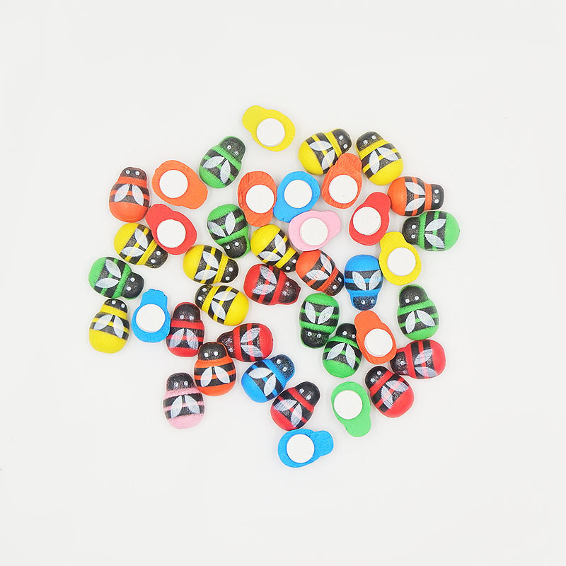 Дървена карикатурна пчела, 3D лепяща DIY миниатюрна фигура за деца