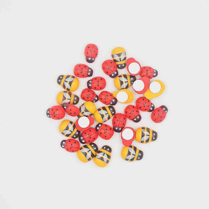 Дървена карикатурна пчела, 3D лепяща DIY миниатюрна фигура за деца