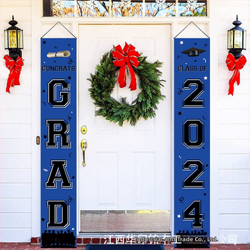 MOREFUN Декорация за врата с двоен надпис за завършване – парти оформление за завършване, аксесоар за оформление на зала, (Материал: Друг; IP: Няма; Опаковка: Opp Bag)