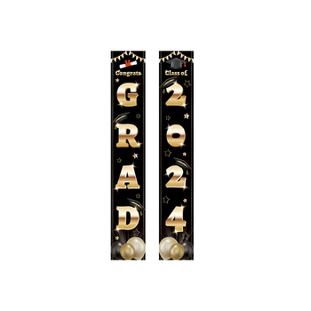 MOREFUN Декорация за врата с двоен надпис за завършване – парти оформление за завършване, аксесоар за оформление на зала, (Материал: Друг; IP: Няма; Опаковка: Opp Bag)