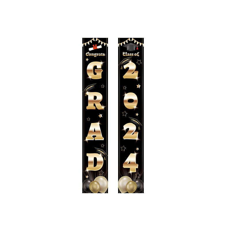 MOREFUN Декорация за врата с двоен надпис за завършване – парти оформление за завършване, аксесоар за оформление на зала, (Материал: Друг; IP: Няма; Опаковка: Opp Bag)
