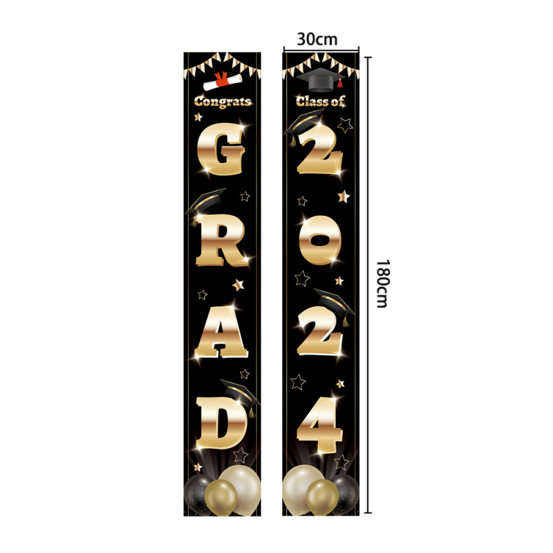 MOREFUN Декорация за врата с двоен надпис за завършване – парти оформление за завършване, аксесоар за оформление на зала, (Материал: Друг; IP: Няма; Опаковка: Opp Bag)