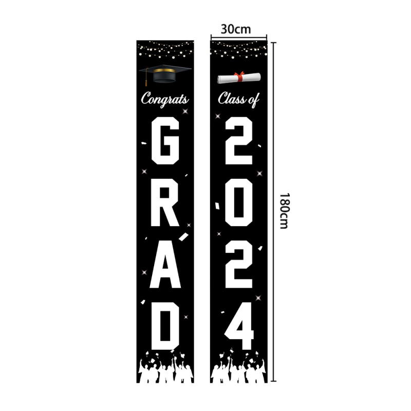 MOREFUN Декорация за врата с двоен надпис за завършване – парти оформление за завършване, аксесоар за оформление на зала, (Материал: Друг; IP: Няма; Опаковка: Opp Bag)