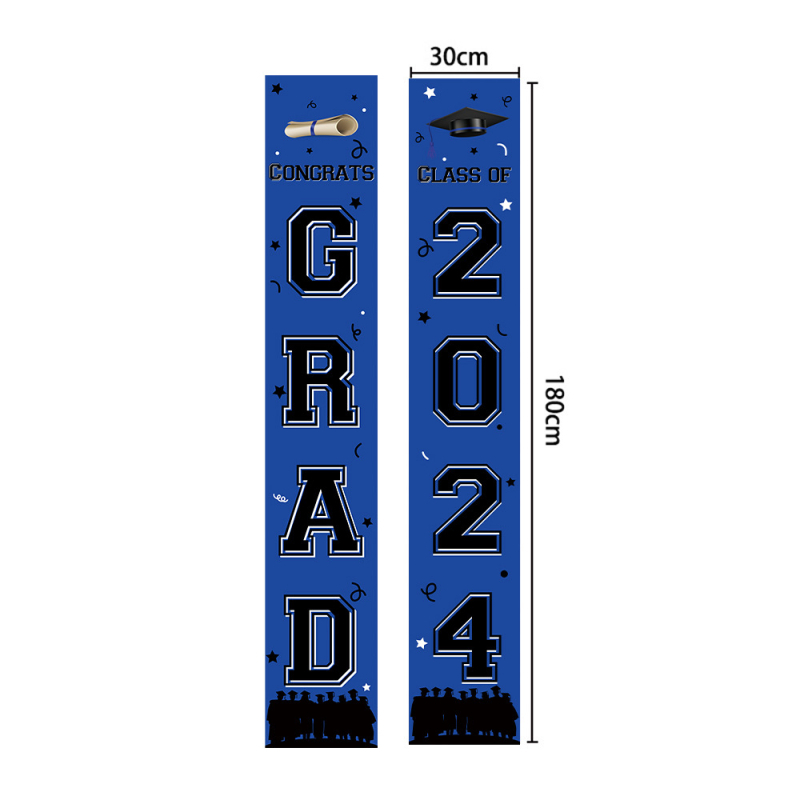 MOREFUN Декорация за врата с двоен надпис за завършване – парти оформление за завършване, аксесоар за оформление на зала, (Материал: Друг; IP: Няма; Опаковка: Opp Bag)