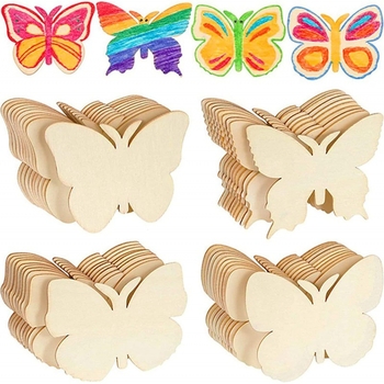 Дървени шаблони за рисуване на пеперуди за деца — бук дърво, пъзел арт комплект, тема пеперуда, модерен и семпъл стил за домашен декор