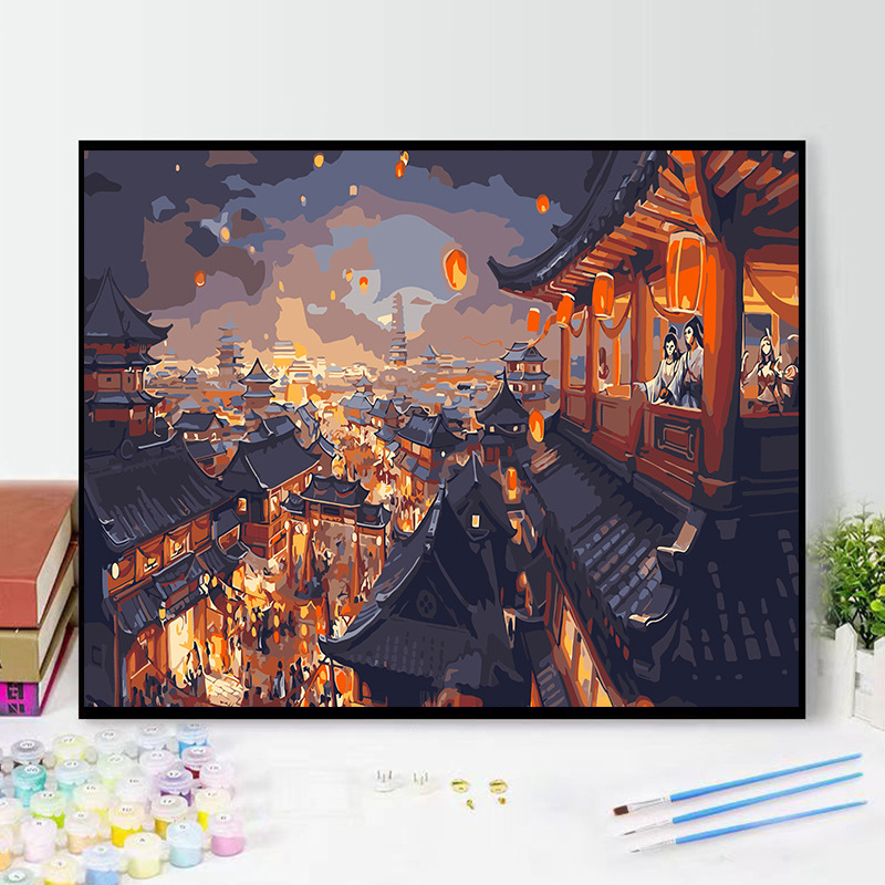 DIY цифрова маслена живопис — летен плажен мотив, без рамка, персонализирана, подходяща за всекидневна и спалня, модерен минимализъм