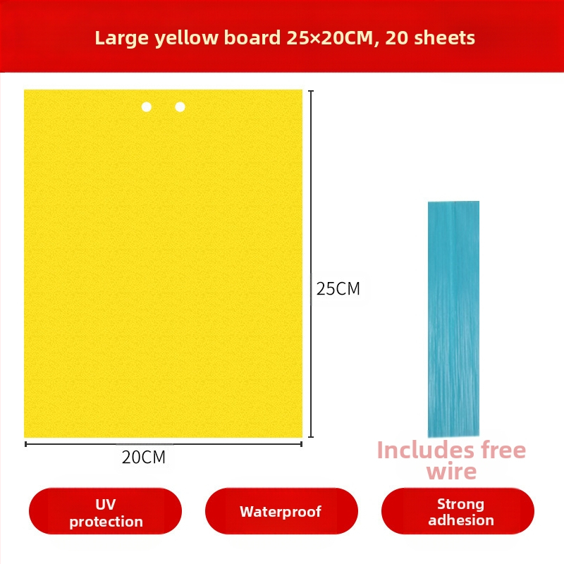 Κολλητική επιφάνεια εντόμων για μύγες φρούτων και κουνούπια – διπλής όψεως, μη τοξική, διάρκεια ζωής 5 έτη, 1000 φύλλα