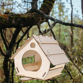 Дървена клетка за птици за папагали с хранилка и гнездо (Материал: дърво; Бранд: Dingchuan; Обект: птица; Внос: Не)