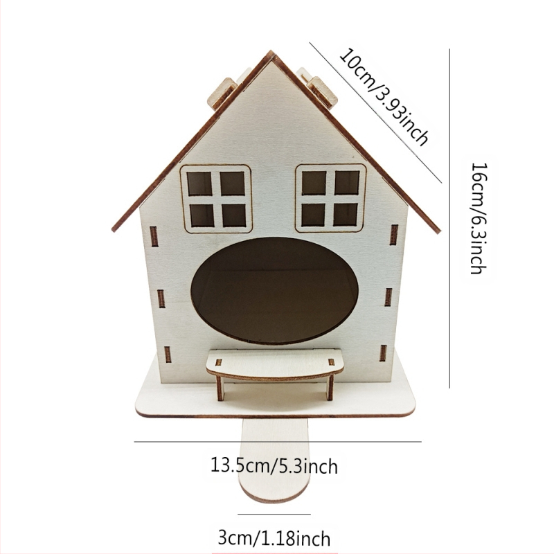 Дървена клетка за птици за папагали с хранилка и гнездо (Материал: дърво; Бранд: Dingchuan; Обект: птица; Внос: Не)