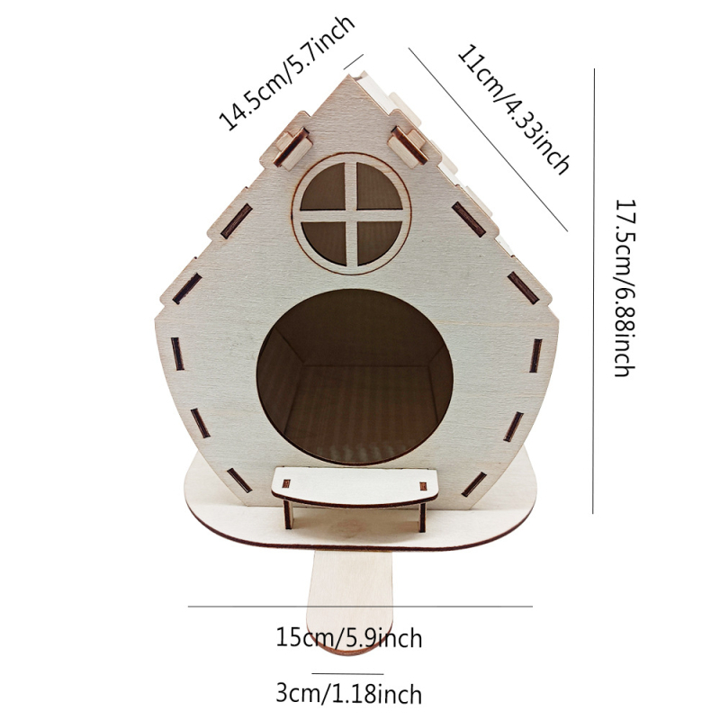 Дървена клетка за птици за папагали с хранилка и гнездо (Материал: дърво; Бранд: Dingchuan; Обект: птица; Внос: Не)