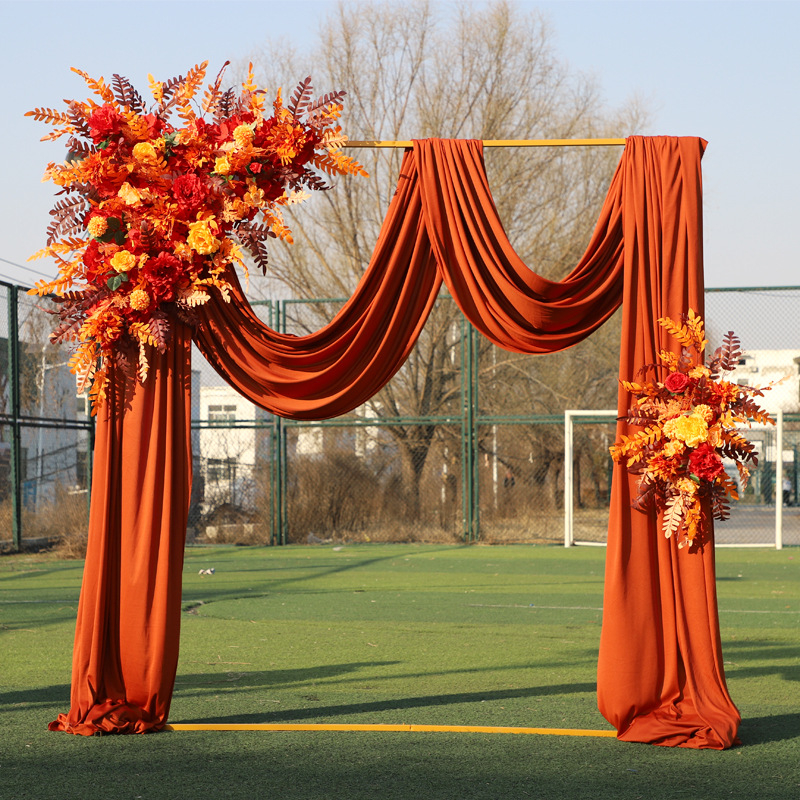 Кована желязна сватбена арка със стойка за цветя за сценичен фон – персонализирана обработка и опаковане, подходяща за сватби