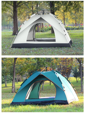Автоматична палатка за къмпинг с бързо разпъване, еднослойна, за 3-4 човека, стълбове от фибростъкло, външна водоустойчива материя 1000-1500 мм