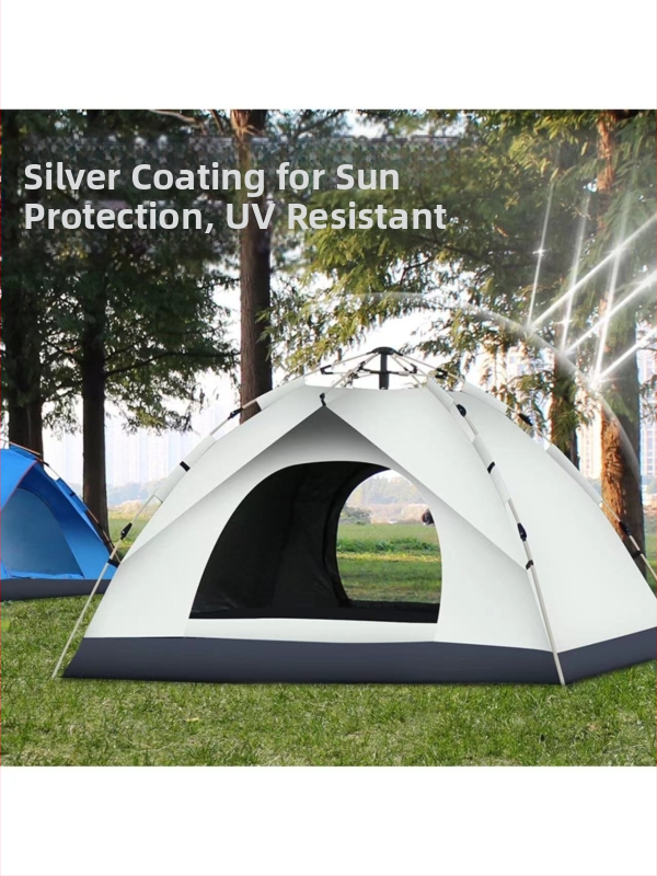 Автоматична палатка за къмпинг с бързо разпъване, еднослойна, за 3-4 човека, стълбове от фибростъкло, външна водоустойчива материя 1000-1500 мм