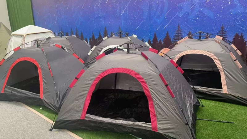 Автоматична палатка за къмпинг с бързо разпъване, еднослойна, за 3-4 човека, стълбове от фибростъкло, външна водоустойчива материя 1000-1500 мм