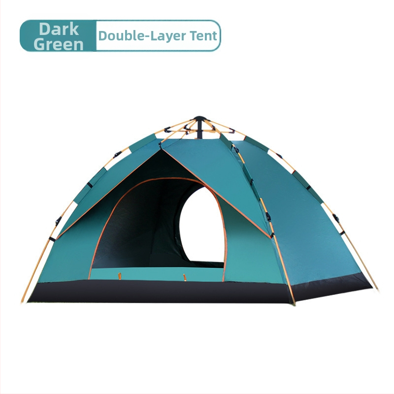 Автоматична палатка за къмпинг с бързо разпъване, еднослойна, за 3-4 човека, стълбове от фибростъкло, външна водоустойчива материя 1000-1500 мм