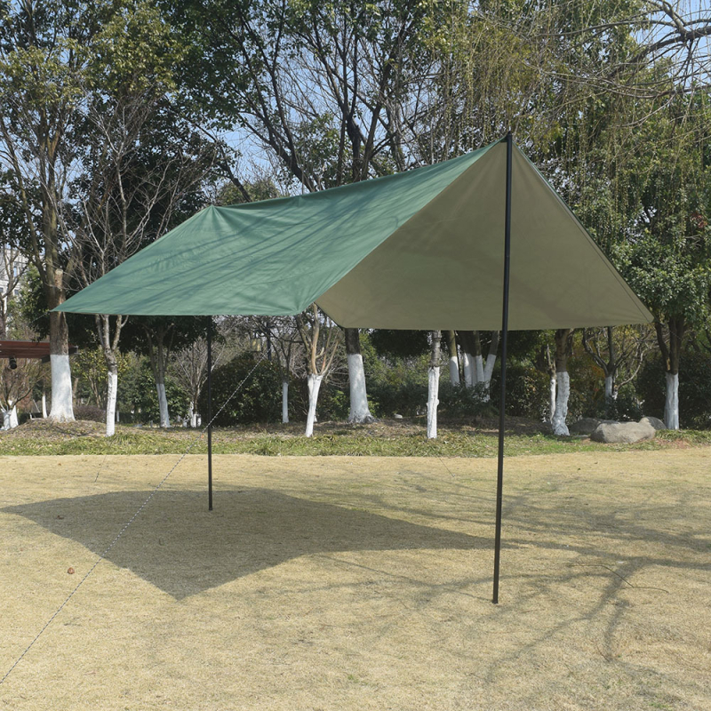 Полиестерна земна подложка за къмпинг – сребърно покритие, водоустойчива с индекс 1500+, лека, тегло 300–850 g, подходяща за пикник