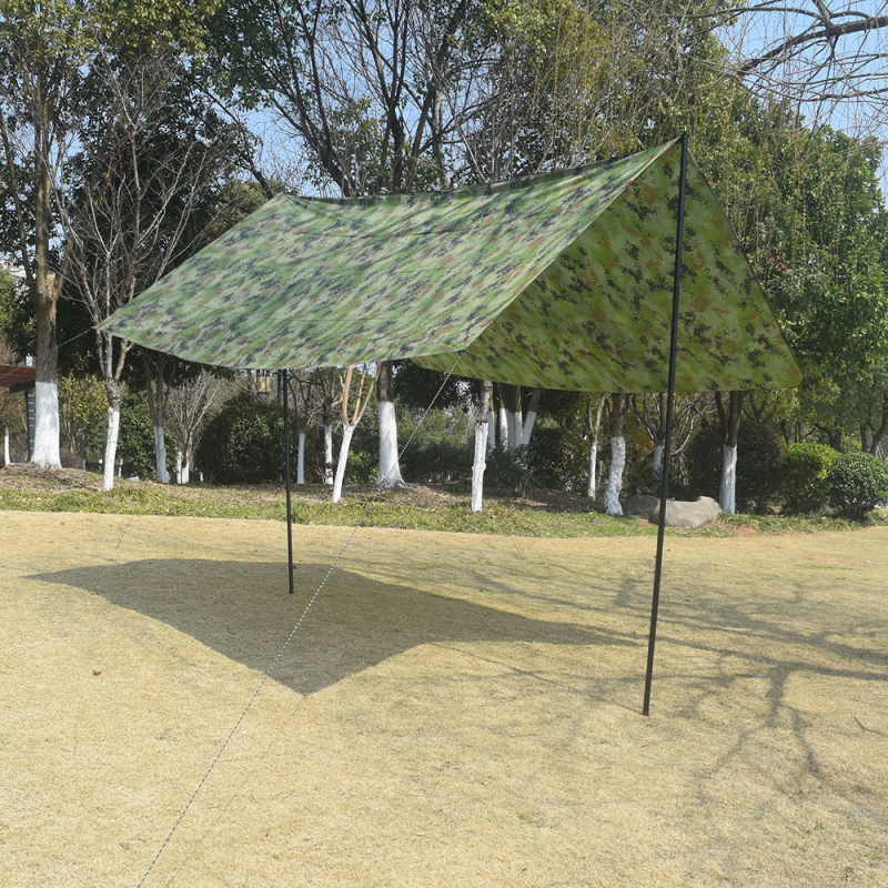 Полиестерна земна подложка за къмпинг – сребърно покритие, водоустойчива с индекс 1500+, лека, тегло 300–850 g, подходяща за пикник