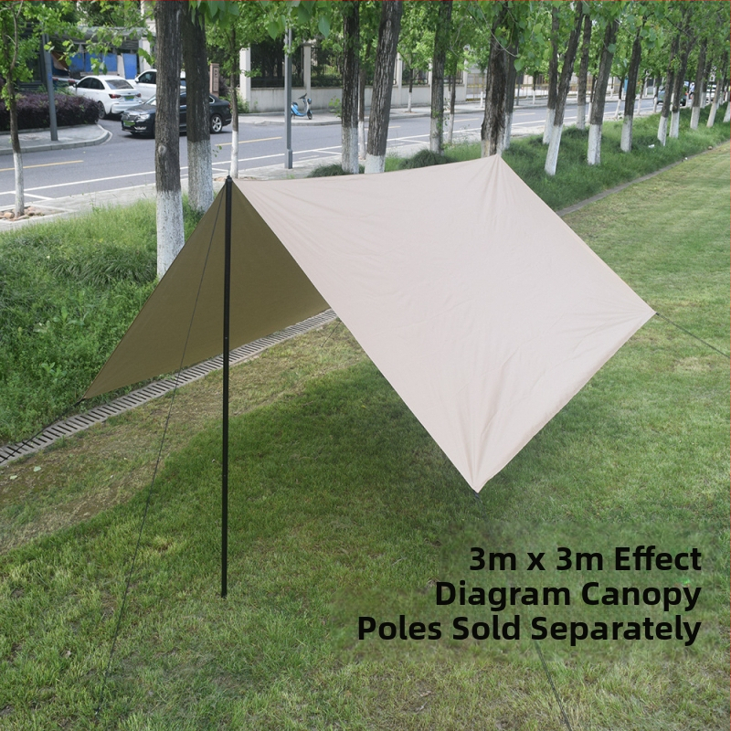 Полиестерна земна подложка за къмпинг – сребърно покритие, водоустойчива с индекс 1500+, лека, тегло 300–850 g, подходяща за пикник