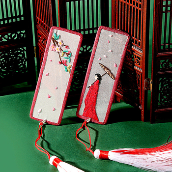 Meian DIY комплект за Су бродерия за начинаещи – мотиви цветя/трева/листа, за дневна, тъканна бродерия, нов китайски стил