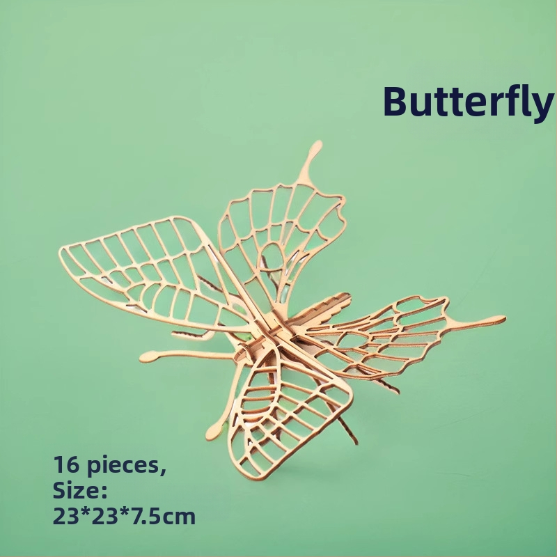 Дървен 3D пъзел за деца с тема насекоми — DIY комплект, образователна игра за деца на възраст 4–6 години, персонализация