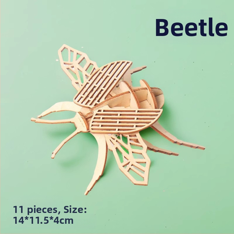 Дървен 3D пъзел за деца с тема насекоми — DIY комплект, образователна игра за деца на възраст 4–6 години, персонализация