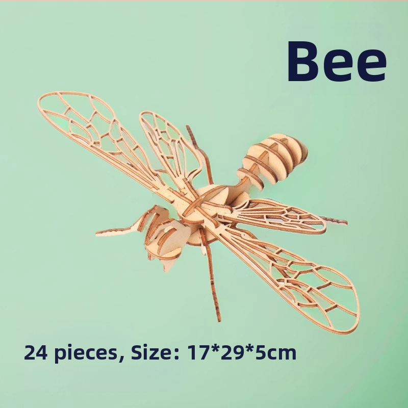 Дървен 3D пъзел за деца с тема насекоми — DIY комплект, образователна игра за деца на възраст 4–6 години, персонализация