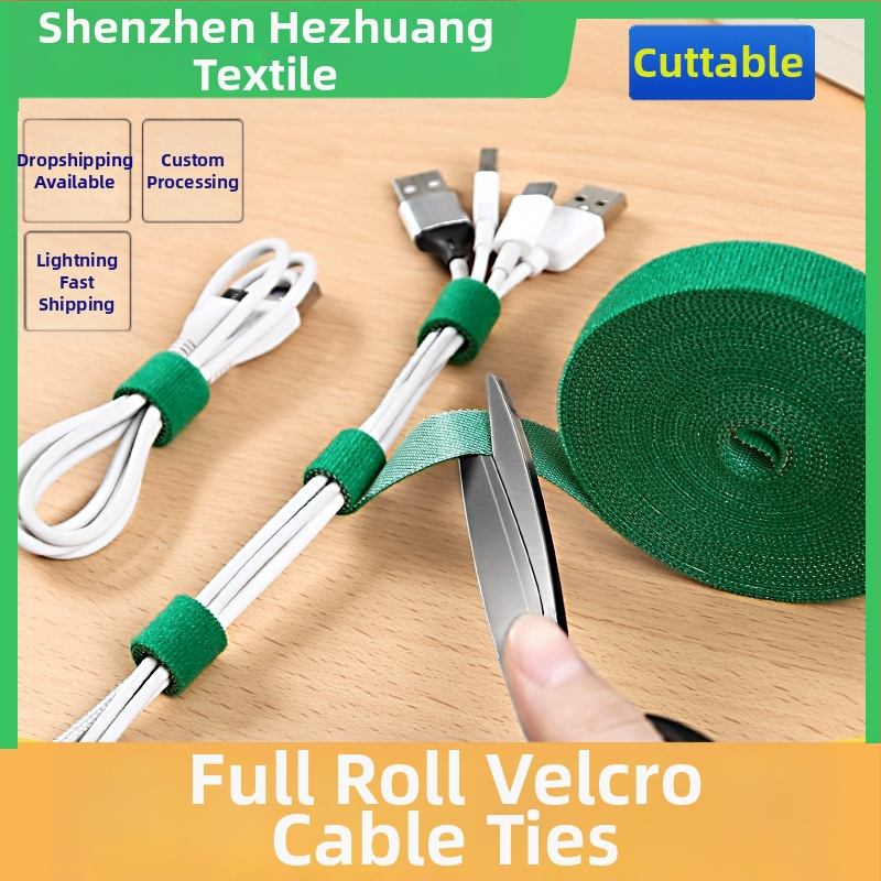 Velcro kabelu siksna, griežama neilona-poliesteru maisījums, kabelu pārvaldība uzlādes un datu kabeliem, zīmols Xinda Xing