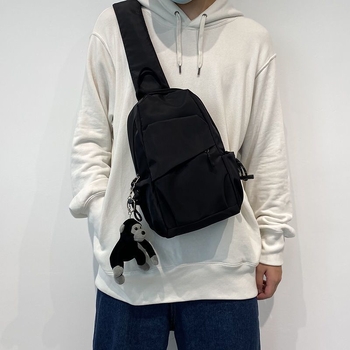 Unisex PU crossbody τσάντα με επένδυση από νάιλον, Άνοιξη 2024, καθημερινή χρήση