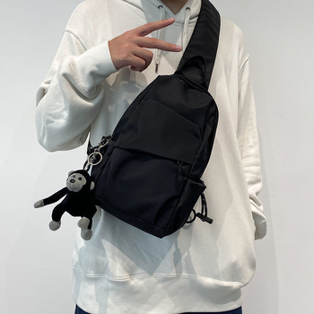 Unisex PU crossbody τσάντα με επένδυση από νάιλον, Άνοιξη 2024, καθημερινή χρήση