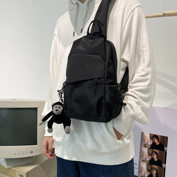 Unisex PU crossbody τσάντα με επένδυση από νάιλον, Άνοιξη 2024, καθημερινή χρήση