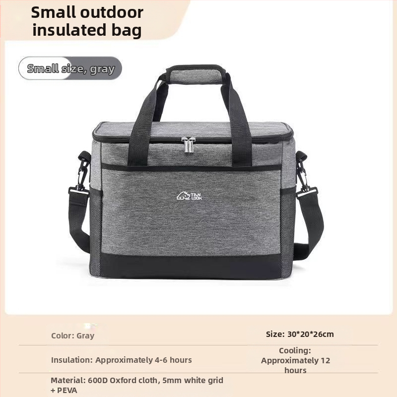 Prenosná izolačná taška na piknik od značky Rundu s chladiacim balíčkom, zložená, rýchle chladenie, Oxford textil, objem 30