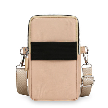 Αθλητική τσάντα για κινητό με λουρί στον ώμο, κάθετη τετράγωνη μορφή, Oxford ύφασμα, φερμουάρ ανοίγματος, εσωτερική τσεπή με φερμουάρ, μονός ιμάντας