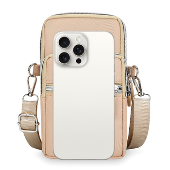 Αθλητική τσάντα για κινητό με λουρί στον ώμο, κάθετη τετράγωνη μορφή, Oxford ύφασμα, φερμουάρ ανοίγματος, εσωτερική τσεπή με φερμουάρ, μονός ιμάντας