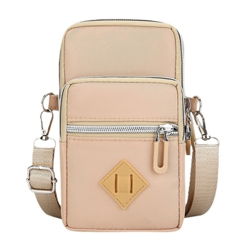 Αθλητική τσάντα για κινητό με λουρί στον ώμο, κάθετη τετράγωνη μορφή, Oxford ύφασμα, φερμουάρ ανοίγματος, εσωτερική τσεπή με φερμουάρ, μονός ιμάντας