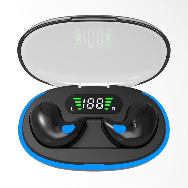 Bluetooth слушалки за ушно монтиране – бинаурално стерео, MD538, BT 5.3, обхват 10 м, безжично зареждане, 4–8 ч работа, IPX6