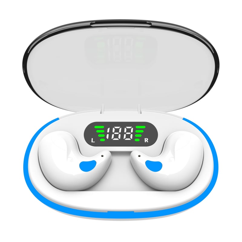 Bluetooth слушалки за ушно монтиране – бинаурално стерео, MD538, BT 5.3, обхват 10 м, безжично зареждане, 4–8 ч работа, IPX6