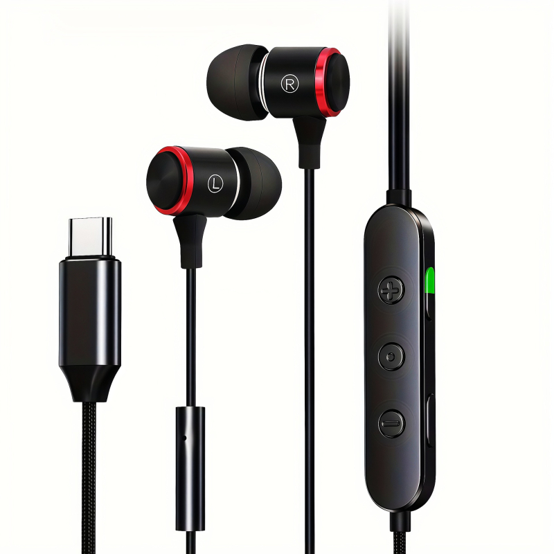 Vadu iekšējās ausu spēļu austiņas ar dinamisku skaļruni, spēcīgs bas, inline vadība, 1,2 m kabelis, 3,5 mm ligzda, modeļ E3, Android savietojams