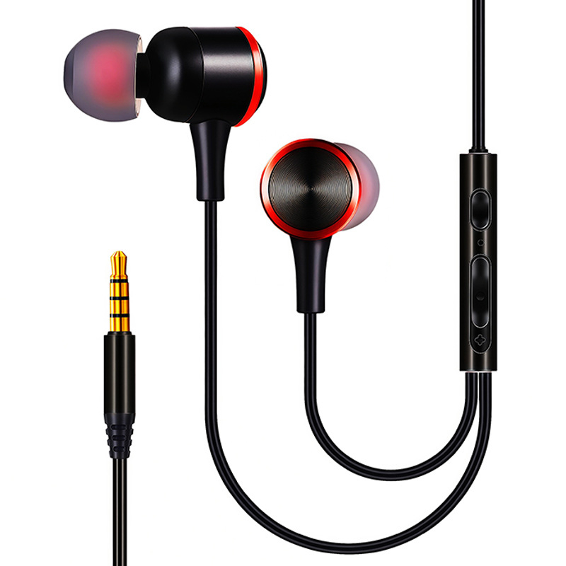 Vadu iekšējās ausu spēļu austiņas ar dinamisku skaļruni, spēcīgs bas, inline vadība, 1,2 m kabelis, 3,5 mm ligzda, modeļ E3, Android savietojams