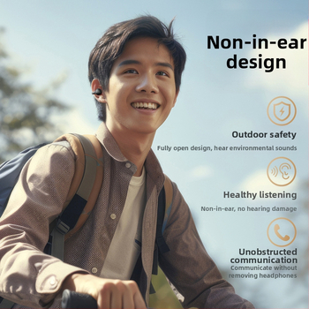 Air-conduction Bluetooth clip-in earphones с шумопотискане, Bluetooth 5.4, IPX4, обхват 10 m