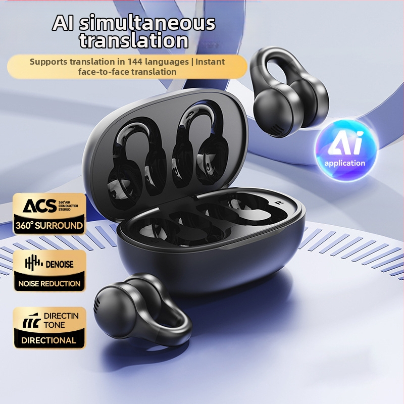 Bezmug Bluetooth ausu klausulēs ar gaisa vadīšanu, clip-in dizains, trokšņu samazināšana, Bluetooth 5.4, IPX4, 10 m diapazons