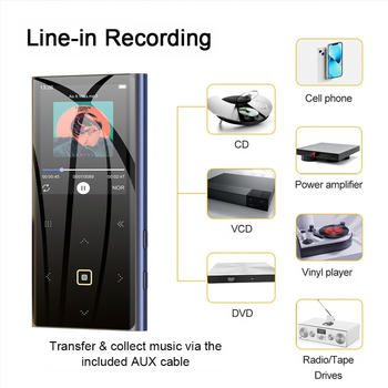 MP3 плеър с TF карта, USB 2.0 интерфейс, поддръжка на MP3/WMA/WAV формати, 450 mAh батерия до 5 дни работа, меню на 24 езика