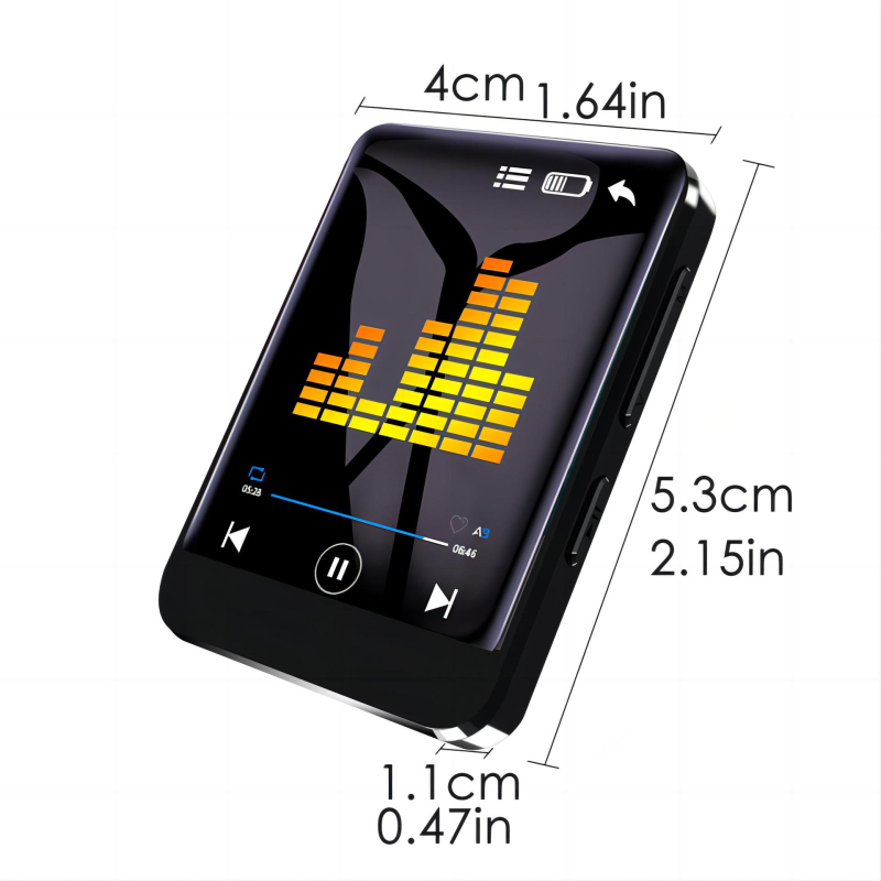 MP3 плеър с TF карта, USB 2.0 интерфейс, поддръжка на MP3/WMA/WAV формати, 450 mAh батерия до 5 дни работа, меню на 24 езика