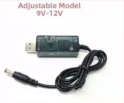 USB усилващ кабел за захранване 9V/12V към DC 5.5×2.1 мм, с 8 DC интерфейса