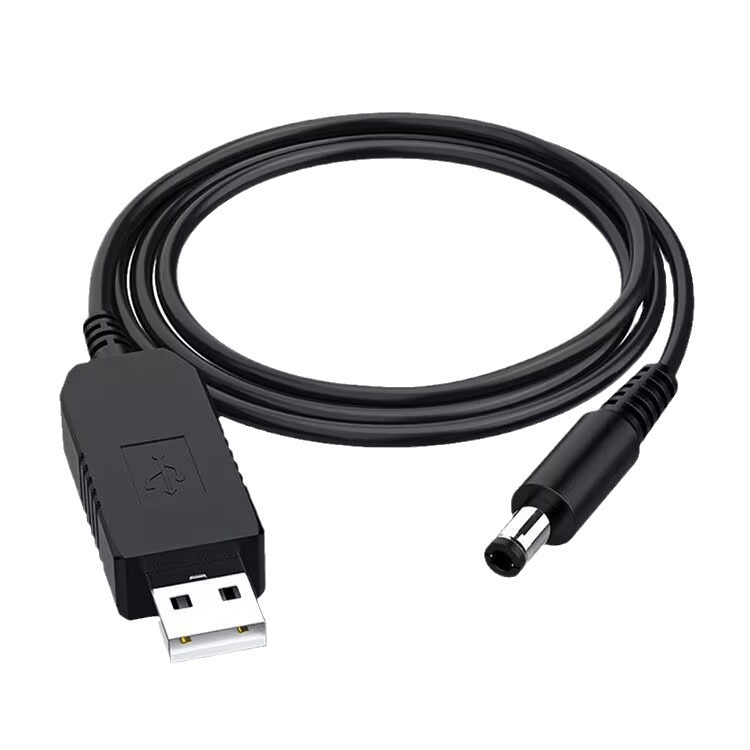 USB усилващ кабел за захранване 9V/12V към DC 5.5×2.1 мм, с 8 DC интерфейса