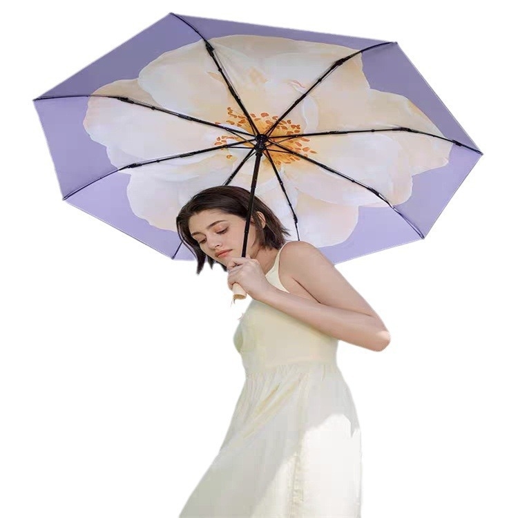 Divslāņu saules lietussargs pieaugušajiem ar UPF > 50 UV aizsardzību, 24 ribām, alumīnija sakausējuma rāmis un rokturis, 210T vinila audums