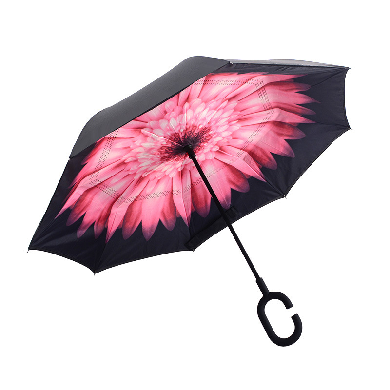 Apgrieztais lietussargs automašīnai, dubultslāņu, manuāla atvēršana, 8 stienņi, logotipa druka